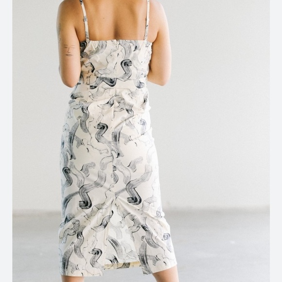 Anthropologie JUST Female Paperstrap Brush Stroke Prints Sz XS Dress Party Vacay - Picture 2 of 16